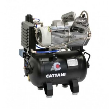 Cattani 30-160 - компрессор безмасляный для 2-х стоматологических установок, c осушителем, без кожуха, с ресивером 30 л, 160 л/мин