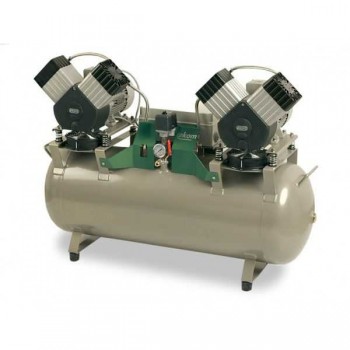 EKOM DK50 2X2V/110 - безмасляный компрессор для четырех стоматологических установок (270 л/мин)